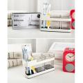 Innovative design bathroom plastic toothbrush holder with 2 cups. 