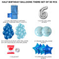Half Birthday Foil Balloon Theme Collection For Decoration Half Way Mark, 1/2 Month Birth Day Parties Decor Supplies Balloons Set Milestone Themes Baloon, Room Walls, Half Way To One Decorations Celebration 6 Months Children, Boys & Girls : Ak39hf9g. 