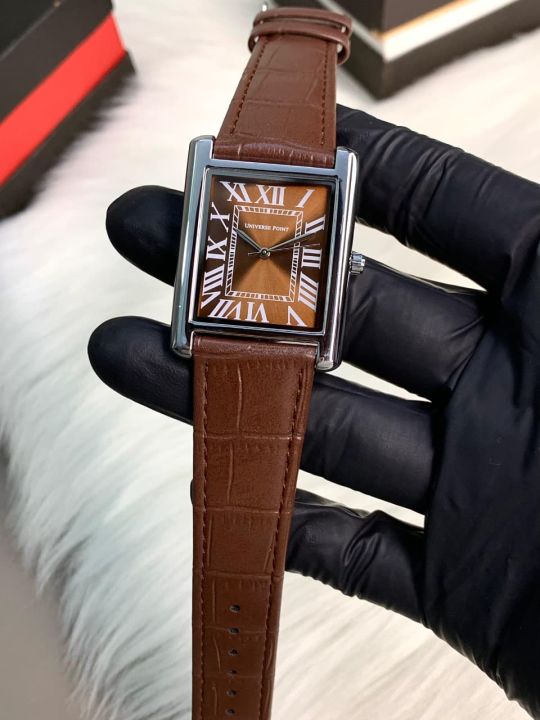 Old Money Classic Tank-Style Men’s Watch – Vintage Square Dial, Leather ...