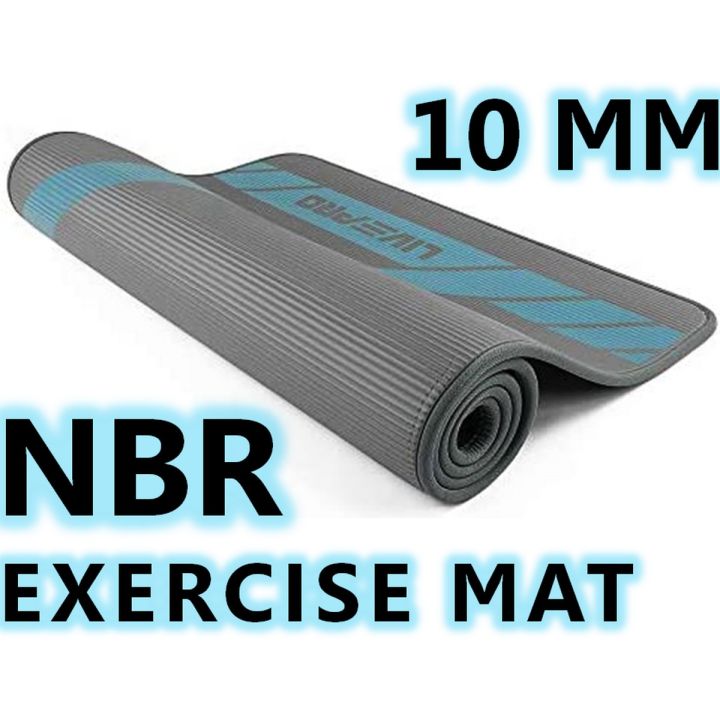 Yoga Mat - 10 mm NBR Rubber - Premium Quality Professional Standard Matt for Exercise, Fitness Training and Home Gym Workouts - LivePro Brand