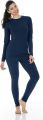 The Ansarees - Winter Complete Thermal Suit for Women (Inner Wear) - Women Premium Thermal Body Warmer - Casual Size - Slim Fit - Navy Blue. 