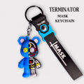 TERMINATOR  Mask Robot Bear Keychain with Strap - Bag Charm keyring - Silicon keychain - keychain for boys - keychain for kids - keychain for girls - keychain for bag - stationary - keychain for car - customized keychain - High quality. 