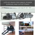 Computer TV Wire Power Supply Cable Management Under Shelf Tray Organizer. 