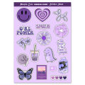 New Colorful Aesthetic Sticker Sheet for Journal - UNCUT Stickers for scrapbook - Aesthetic themed sticker pack. 