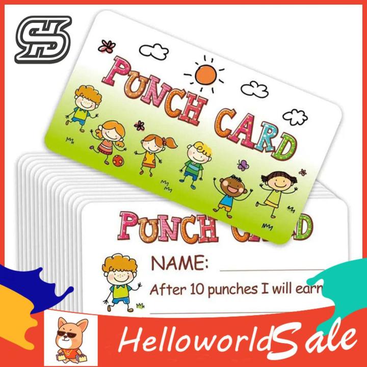 HelloWorld Punch Cards Incentive Boy Girl Student Name Tags Reward Cards Kids Toy