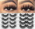 Pack of 5 Pairs of Thick Bridal Eyelashes. 