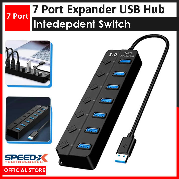 7-port Expander Usb Hub With Independent Switch Plug Play