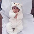 Newborn Infant Baby Boy Girl Hooded Cartoon Flannel Romper Jumpsuit Warm Clothes. 