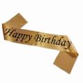 Happy Birthday Black Golden Sash. 