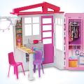 Doll and Dollhouse Portable 1-Story Playset with Pool & Accessories. 