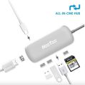 HooToo USB C Hub, HooToo USB C Adapter/Charger USB C to USB 3.1 with Type C Charging Port, USB C to HDMI Output, Card Reader, 3 USB 3.0 Ports – Silver ORIGINAL UK ZONE. 