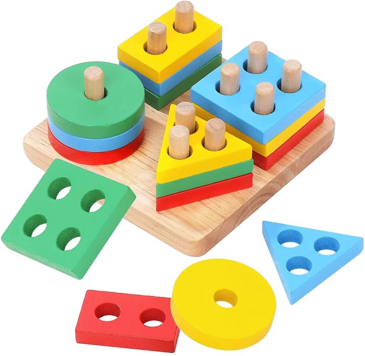 Wooden%20Intellectual%20Geometric%20Shape%20Matching%20Four%20Column%20Blocks%20Educational%20&%20Learning%20Toys,%20Wooden%20Geometric%20Shape%20Sorter%20Puzzle%20-%20Image%202