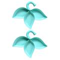 Compartment Plate Korean Bbq Hot Pot Seasoning Dish Set 2pcs Leaves Shape Sauce Dishes with Hanging Hole 3 Grids Home Kitchen Supply Leaf-shaped Saucer. 