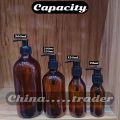 (200ml)../Black Pump Amber Glass Bottle  For Shampoo Lotion Oil Soap Gel Empty bottle Container. 