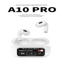 ENC HIFI Airpod A10 Pro With Display Wireless Earbuds Bluetooth 5.3 Headphones 36 Hrs Playtime with LED Display, Deep Bass Stereo and Noise Cancelling Bluetooth Ear Buds IP7 Waterproof Wireless Ear Buds with Mic for iPhone Android White. 