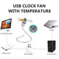 USB Fan LED Clock Light USB Charging Led Fan Creative Temperature Clock Light. 