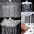 Rainfall Shower Head 8 inch, Solid Stainless Steel Square Ultra Thin Water Saving Chrome Finish 100 Pores. 