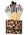12 Pieces Makeup Brushes Set With Beautifull Brown Cheeta Pouch. 