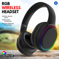 FunBug Wireless Bluetooth RGB Headphones with Built-in Microphone - Wire Less & Wired Stereo Gaming Headset Headband with Noise Cancelling Microphone - Earphones Gift for Android Mobile iPhone, PC, Laptop, Tablet, Pubg with Memory Card & AUX input - Black. 