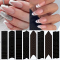 10PCS Nail Art Form French Stencil Inkjet Template Nail Stickers Manicure DIY SEVICH. 