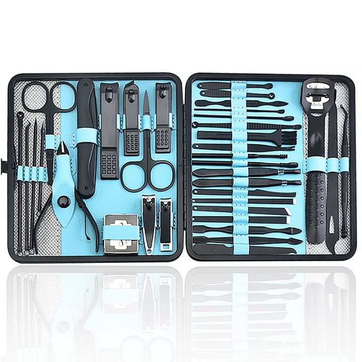 10/36 pcs New Professional Manicure Set Pedicure Grooming Kit Includes Scissors, Nail Files, and Travel Case Perfect for Gift