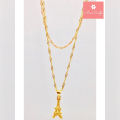 Pack of 2 Artificial Golden Neck Chains and 1 Pendant. 