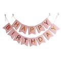 Pink Happy Birthday Banner Bunting Garland Banners For Birthday Party. 