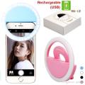 Rechargeable Mini LED Selfie Ring Light Fill Light Phone Flash led light for selfie. 