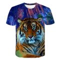 casual hip-hop 3D printing animal/anime sleeve round neck T-shirt 3D pattern hip-hop personality T-shirt for men and women. 