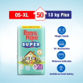 Bona Papa Super Diapers -  Super Economy Pack - Size 5 - 50 Pcs  X - Large (13Kg Plus). 