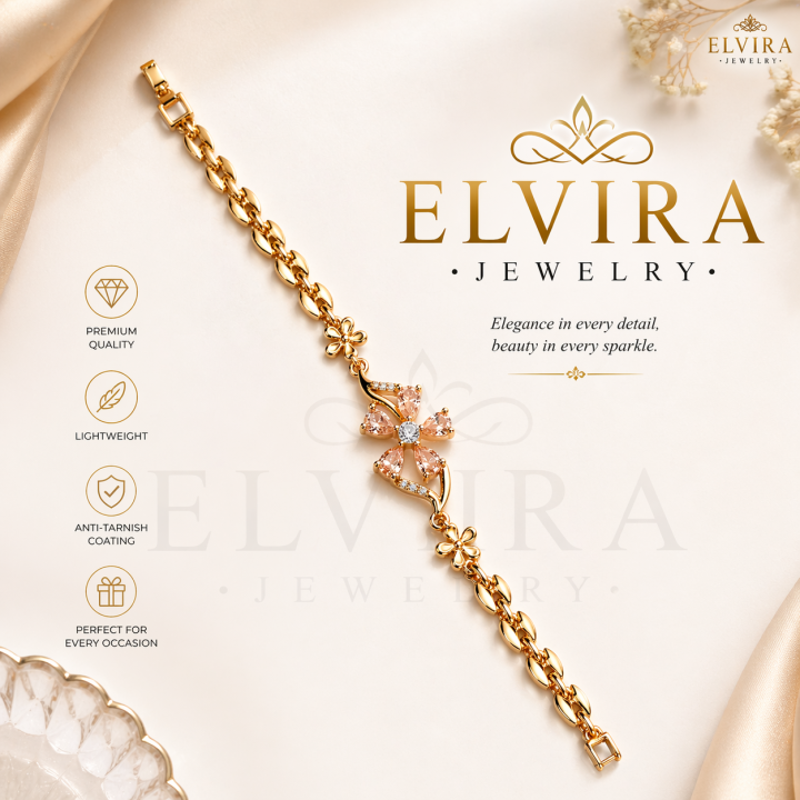 Floral%20Link%20Bracelet%20%E2%80%93%20Signature%20Gold%20Tone%20Wrist%20Piece%20for%20Women%20-%20Image%204