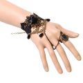 Bohemian Black Flower Bracelet- Simple Hand Bracelets for Girls. 