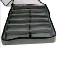 Under Bed Shoe Organizer Bag Hard Solid Fabric with Clear Plastic Zip Cover Store up to 12 Pairs of Shoes 1 Pcs. 