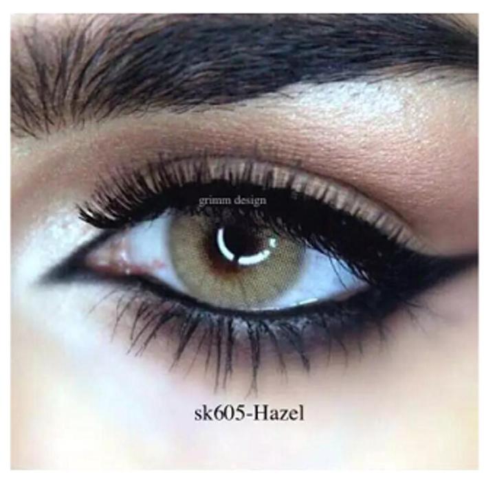 FRESH COLOR Single Tone Pure HAzel COLOR CONTACT LENSES-Color lens Eye Contact Lenses With Container + free water kit