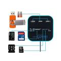 Micro USB Hub 2.0 3 Ports + TF SD Card Reader Slot High Speed USB Combo All In One USB Splitter for Laptop Desktop. 