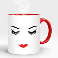 Beautiful Girl Face - Coffee Mug White  - Both Sides HD Printed, Ceramic 11oz Capacity, Fully Customized Best Gift,. 