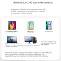 Mouse Wirelesss Bluetooth 2 In 1 Wireless Dual Mode Optical Mouse 2.4G Mouse Ergonomic Portable Rechargeable Mice For laptop. 