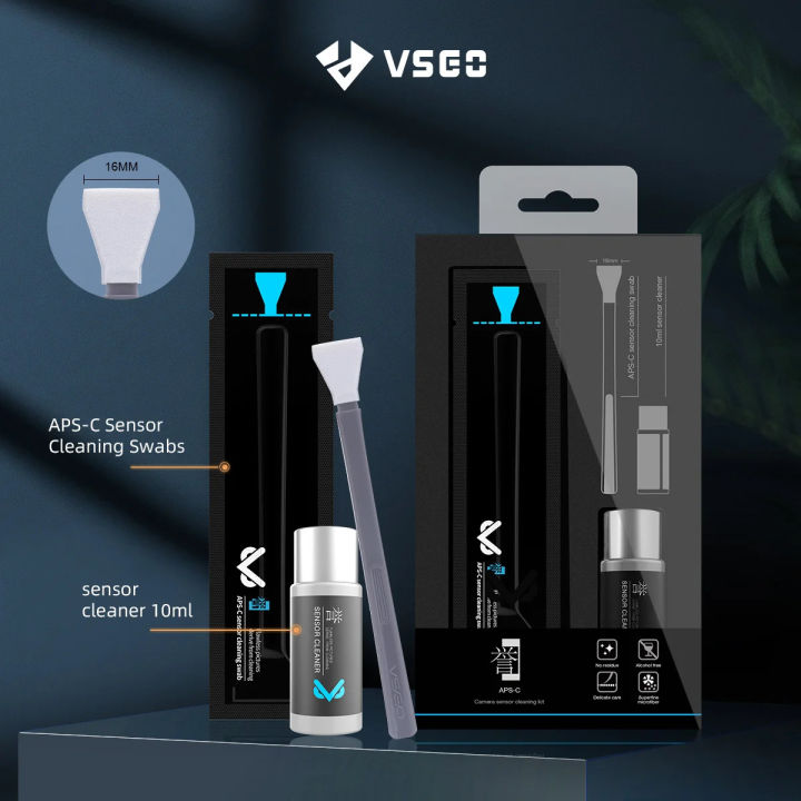 APS-C Sensor Cleaning Swabs with Sensor Cleaning Solution Camera Cleaning Kit for DSLR or SLR Digital Camera, VSGO Camera Sensor Cleaning Kit