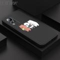 Hontinga for Infinix Note 11 / Note 12 G88 Back Cover Cartoon Cute Three Bears Case Square Edge Liquid Silicone Phone Case. 