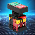 Button Switch AS-22/25N Double Push-Button with LED Light NO+NC On-Off Momentary. 