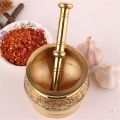 Mortar and Pestle Sets, Pure Copper Spice Grinder Pill Crusher, Ergonomic Design with Anti Slip Base and Comfy Grip, Herb Bowl, Pesto Powder. 