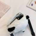 Cute Plush Toy Panda School Bag Figurine Doll Crossbody Backpack Children's School Bag Plush Bear Gift. 