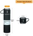 BT53 Stainless Steel 500 ML Vacuum Flask/ Bottle/ Thermos for Hot and Cold Drinks with Three Cups (Pink). 