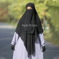 Hijab Throne Premium Luxury Chiffon Georgette Square Scarf with Half Niqab Patti Set - Soft and Breathable. 