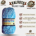 Imported Valvoto Candy Crush Velvet Yarn | Velvet Wool Yarn | 100 % polyester | 75-80 grams in one ball | Wool Vista. 