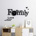We Are Family Wooden Wall Clock-3D 24 inch Watch DIY Design Decoration Birds Numeral Quartz For Home Decor Living Room And Offices And For Gifts. 
