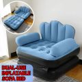 Inflatable Chair - Folding Portable 5 in 1 Inflatable Double Layer Sofa - Pool Float Couch Sleep Away Mattress Bed for Camping, Living Room, Bedroom. 