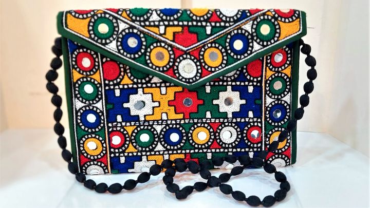 Pakistani%20Traditional%20Embroidered%20Vintage%20Hand%20Bag%20PURSE%20Size%2010x7%20Inches%20with%20Shoulder%20Strap%20For%20Female%20Girls%20Women%20Cultural%20Party%20Wear%20Bag%20Sindhi%20Balochi%20Pashtun%20Multicolor%20Hand%20Made%20Mirror%20Work%20-%20Image%204