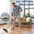2 in 1 Cleaning Brush with Wiper | Floor Scrubber Brush with Long Handle. 
