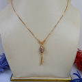 1 Carat Gold Color Pendant Long Chain Necklaces For Women Girl Gift / Gold Chain Pendants For ladies / Zircons locket For Women / Neckless for Female. 